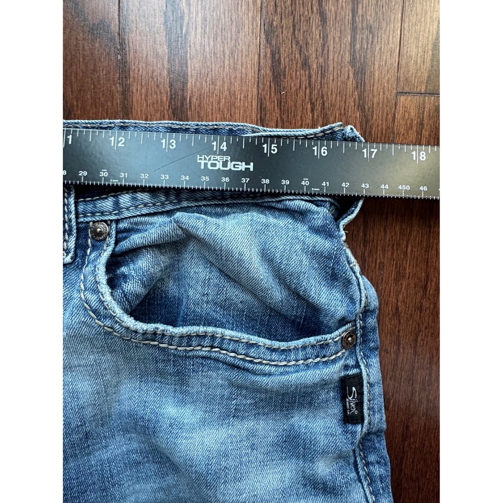 Silver Jeans Co Mens Light Wash Straight Leg Denim Jeans Blue Fade 33x31 - Picture 3 of 12